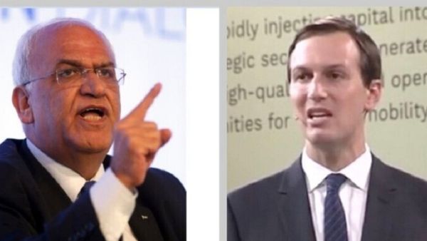 كوشنر يتهم عريقات بأنه فشل في التوصل لاتفاق سلام لشعبه الفلسطيني.