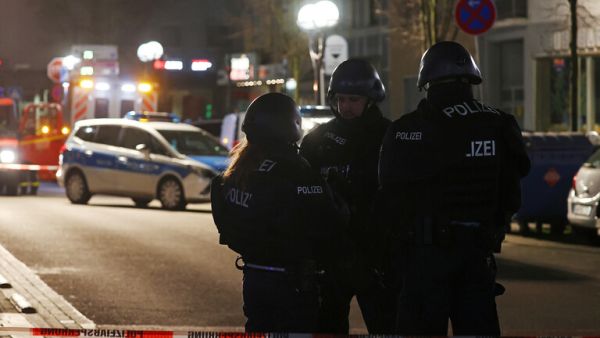 موقع اطلاق النار في بلدة هاناو قرب مدينة فرانكفورت