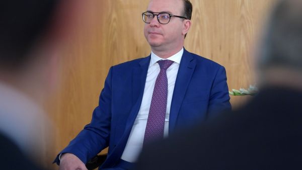 Tunisia's new Prime Minister Elyes Fakhfakh attends the government handover ceremony in Carthage on the eastern outskirts of the capital Tunis on February 28, 2020. FETHI BELAID / AFP