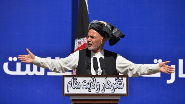 Afghan President Ashraf Ghani gestures as he speaks during a gathering to assess the general security situation in the in Jalalabad Province, in Jalalabad on March 3, 2020. NOORULLAH SHIRZADA / AFP