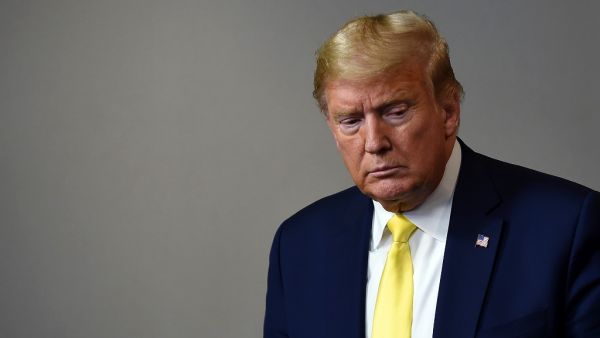 US President Donald Trump arrives to give a press briefing about the COVID-19 (coronavirus) alongside members of the Coronavirus Task Force in the Brady Press Briefing Room at the White House in Washington, DC, March 9, 2020. Olivier DOULIERY / AFP