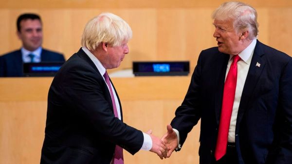 Boris Johnson and Donald Trump BRENDAN SMIALOWSKI/AFP/Getty Images