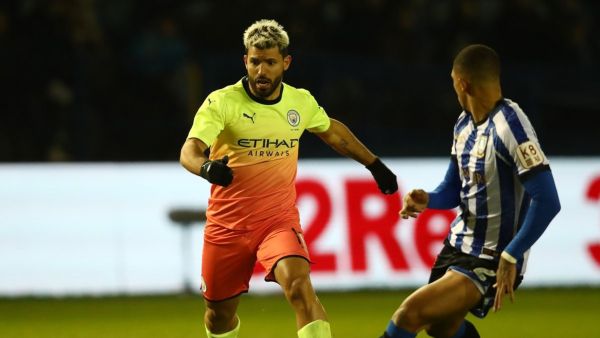 أغويرو خلال المباراة