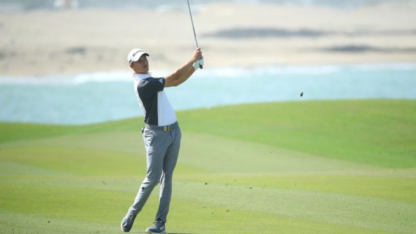 Hojgaard in action at the Oman Open