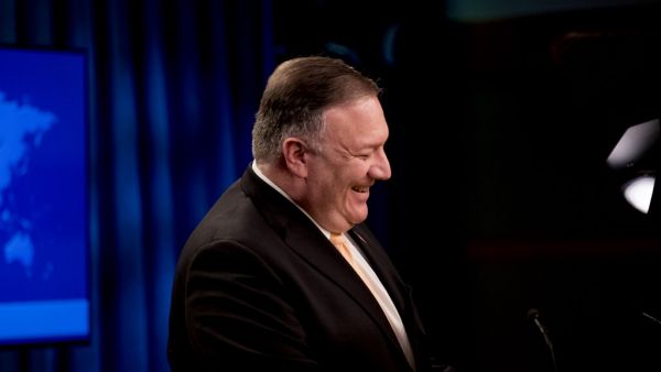 US Secretary of State Mike Pompeo speaks at a news conference on March 31, 2020, in Washington, DC. The US on Tuesday called on Venezuela's Juan Guaido to renounce his claim to the presidency at least temporarily as it recalibrated its strategy to oust leader Nicolas Maduro. Andrew Harnik / POOL / AFP