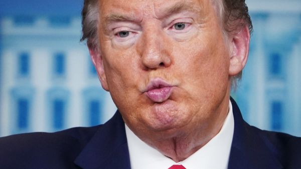 US President Donald Trump speaks during the daily briefing on the novel coronavirus, which causes COVID-19, in the Brady Briefing Room at the White House on April 13, 2020, in Washington, DC. MANDEL NGAN / AFP