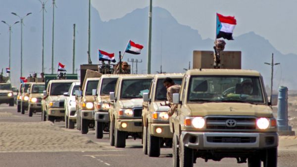 A file photo taken on November 26, 2019, shows a reinforcement convoy of Yemen's Security Belt Force dominated by members of the the Southern Transitional Council (STC) seeking independence for southern Yemen, heading from the southern city of Aden to Abyan province. Yemeni separatists early on April 26, 2020 declared self-rule of the country's south as a peace deal with the government crumbled, complicating a long and separate conflict with Huthi rebels who control much of the north. Saleh Al-OBEIDI / AFP