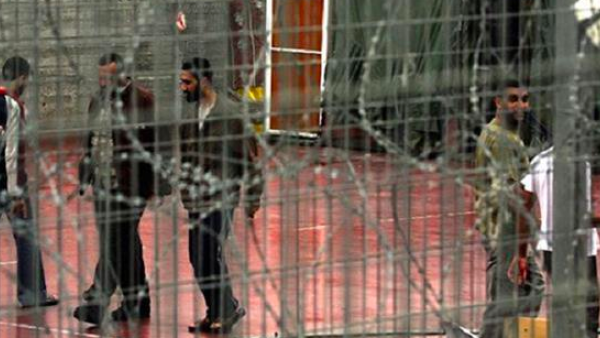 This file picture shows Palestinian prisoners in the yard of the Israeli Megiddo prison. (AFP File Photo)