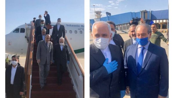 ظريف والمقداد في مطار دمشق الدولي