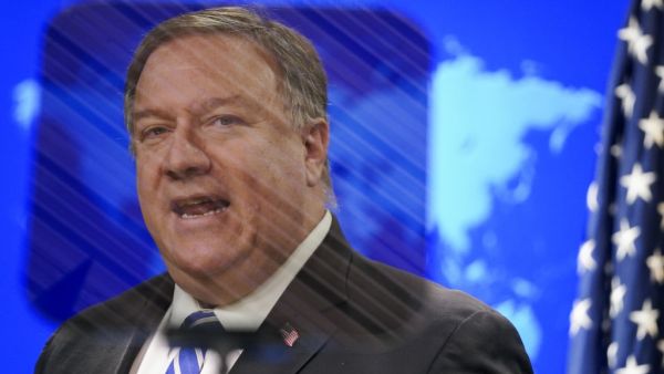 US Secretary of State Mike Pompeo speaks to reporters during a media briefing at the State Department in Washington, DC, May 6, 2020. US Secretary of State Mike Pompeo on Wednesday renewed his widely contested charge that the coronavirus pandemic originated in a Chinese laboratory, but acknowledged there was no certainty. "We don't have certainty, and there is significant evidence that this came from the laboratory. Those statements can both be true," Pompeo told reporters.  KEVIN LAMARQUE / POOL / AFP