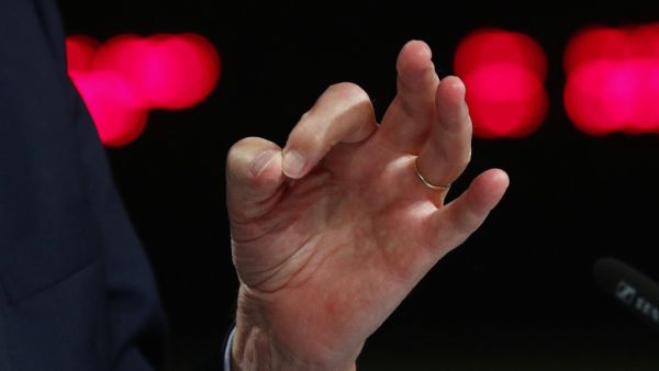 European Union's Brexit negotiator Michel Barnier gestures as he gives a news conference following the third round of Brexit talks with Britain, in Brussels on May 15, 2020. Barnier on May 15 said he was disappointed by what he said was Britain's lack of ambition in pursuing a trade deal with Europe and deplored a lack of progress in the latest round of post-Brexit talks. Apart from some "modest openings", Barnier said "no progress has been possible on the more difficult subjects."  FRANCOIS LENOIR / POOL /