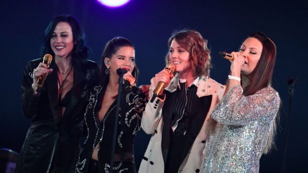 The group, consisting of Maren Morris, Brandi Carlile, Natalie Hemby and Amanda Shires, released a video Thursday for the song "Crowded Table." (Twitter)