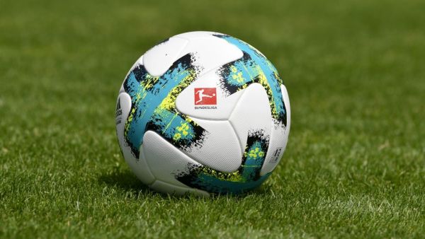 a football with the logo of the German first division football league Bundesliga is displayed (Photo: AFP)
