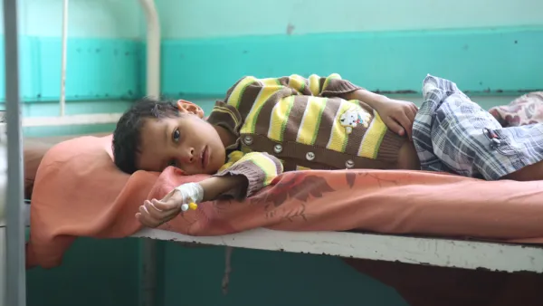 A child suffering from cholera in Taiz, Yemen. (Shutterstock/ File Photo)