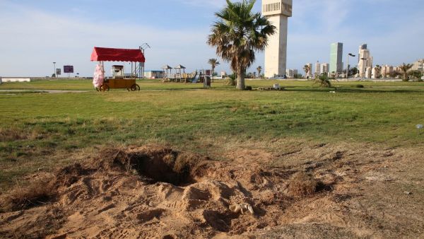 A picture taken on May 31, 2020, shows the damage inflicted upon a cemetery, for Christians and Jews, following a reported rocket attack by fighters loyal to strongman Khalifa Haftar, in Tripoli's Soug el-Tlath. Rocket fire on the Libyan capital killed at least five civilians on Sunday, the UN-recognised government said, blaming rival forces of strongman Khalifa Haftar for the attack. AFP
