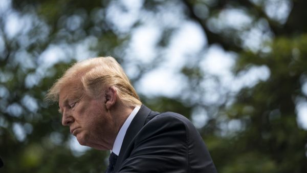 U.S. President Donald Trump pauses while speaking during a joint news conference with Polish President Andrzej Duda in the Rose Garden of the White House on June 24, 2020 in Washington, DC. Duda, who faces a tight re-election contest in four days, is Trump's first world leader visit from overseas since the coronavirus pandemic began. Drew Angerer/Getty Images/AFP Drew Angerer / GETTY IMAGES NORTH AMERICA / Getty Images via AFP