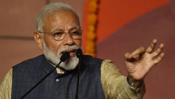 India Prime Minister Narendra Modi gestures during his victory speech at the BJP headquarters in New Delhi / © AFP