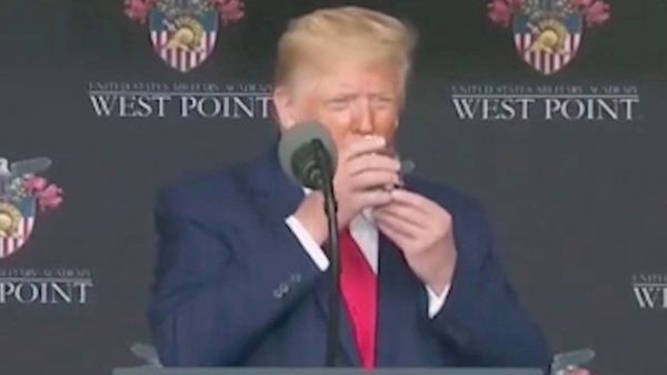 Trump delivers the commencement address at the 2020 US Military Academy Graduation (Twitter)