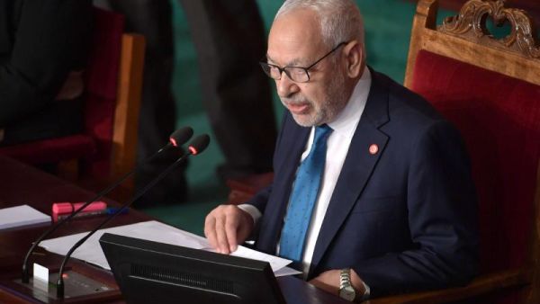A file picture of Tunisian parliamentary speaker Rached Ghannouchi attending a plenary session last February. (AFP)