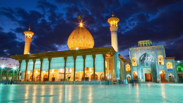 Shah Cheragh mosque after sunset. Shiraz, Iran  (Shutterstock)	