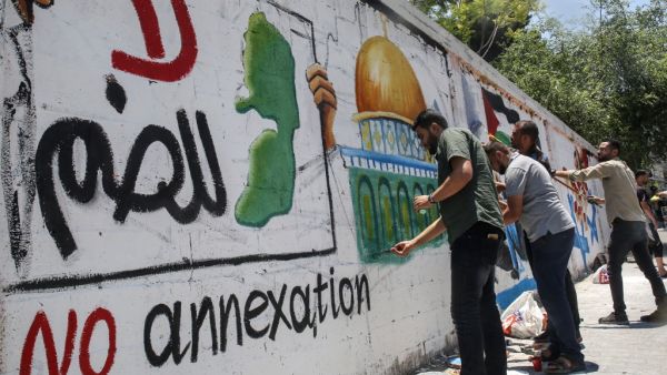 The plan -- endorsed by Washington -- would see the creation of a Palestinian state, but on reduced territory, and without Palestinians' core demand of a capital in east Jerusalem. SAID KHATIB / AFP