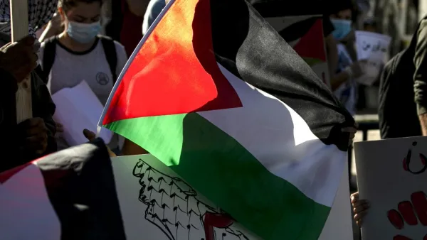 Demonstrations were held in the West Bank cities of Ramallah and Jericho, attended by a handful of left-wing Israeli politicians opposed to annexation. ABBAS MOMANI / AFP
