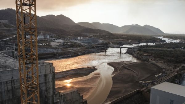  In this file photo taken on December 26, 2019, a general view of the Blue Nile river as it passes through the Grand Ethiopian Renaissance Dam (GERD), near Guba in Ethiopia. As Egypt, Ethiopia and Sudan struggle to resolve a long-running dispute over Addis Ababa's mega-dam project on the Nile, some of their citizens are sparring online over their rights to the mighty waterway. For nearly a decade, multiple rounds of talks between Cairo, Addis Ababa and Khartoum have failed to produce a deal over the filling