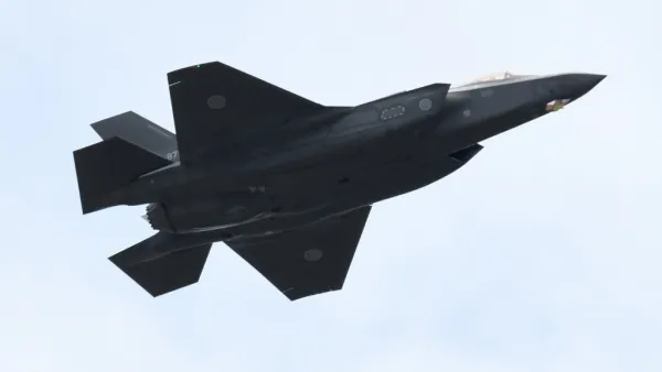 In this file photo taken on October 14, 2018 shows an F-35A fighter aircraft of the Japan Air Self-Defense Force taking part in a military review at the Ground Self-Defence Force's Asaka training ground in Asaka, Saitama prefecture. The United States announced July 9 that it has approved the sale of 105 F-35 stealth aircraft to Japan for an estimated $23.11 billion. Kazuhiro NOGI / AFP