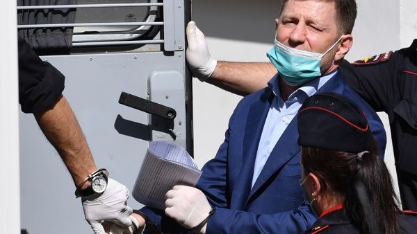 The head of Khabarovsk, Sergei Furgal, 50, was arrested on July 9 on suspicion of ordering the murder of several businessmen 15 years ago. Dimitar DILKOFF / AFP