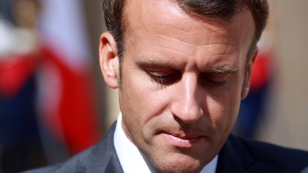 French President Emmanuel Macron waits for the arrival of his Cyprus' counterpart prior to a meeting at the Elysee palace, on July 23, 2020 in Paris. Ludovic Marin / AFP
