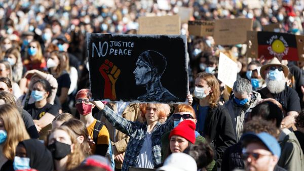 Demonstrators attend a Black Lives Matter protest in Perth, Australia, June 13, 2020. (AFP Photo)