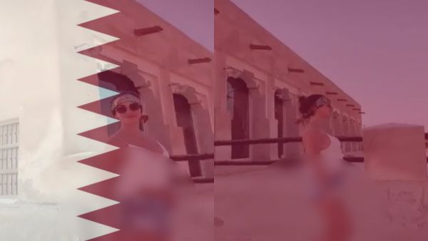 سائحة ترقص أمام مسجد الذخيرة