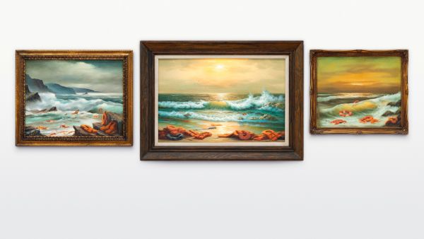 British artist Banksy sold his triptych, "Mediterranean sea view 2017" (Twitter)