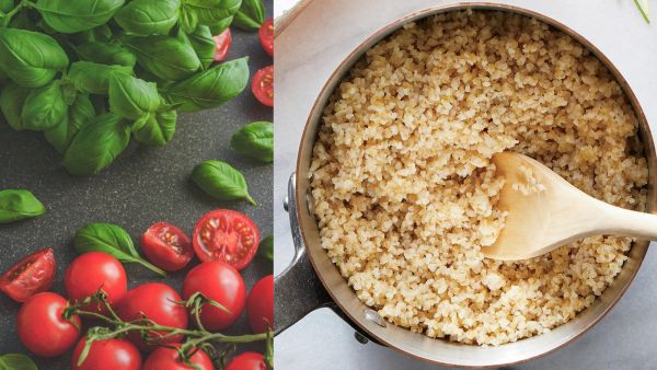 الطماطم بالبرغل والبارميزان