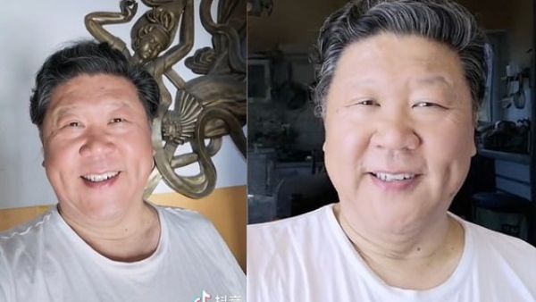 Mr Liu is not President Xi's only doppelgänger – a food vendor in China became an internet sensation last year because he looked too much like the Chinese president. (Douy in)