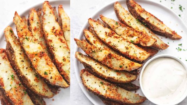 بطاطا مخبوزة بالثوم والبارميزان