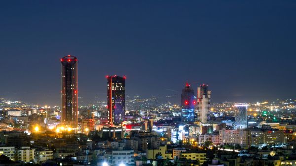 Night shot of the new downtown of Amman  (Shutterstock)