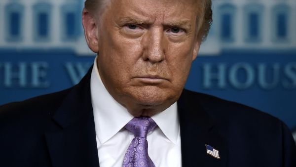 US President Donald Trump answers question during a press conference in the Brady Briefing Room of the White House in Washington, DC, on August 5, 2020. Olivier DOULIERY / AFP