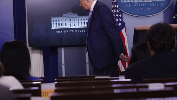 U.S. President Donald Trump walks away after a news conference in the James Brady Press BriefingÂ Room of the White House on August 5, 2020 in Washington, DC. ALEX WONG / GETTY IMAGES NORTH AMERICA / Getty Images via AFP