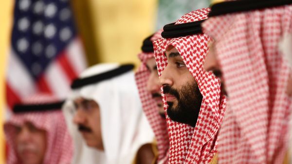 Saudi Crown Prince Mohammed bin Salman attends a working breakfast with the U.S. president during the G20 Summit on June 29, 2019. (Brendan Smialowski/AFP via Getty Images)