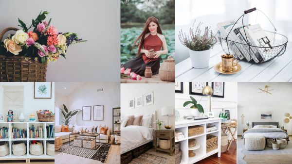 سلال القش أسهل طريقة لتغير ديكور الغرف