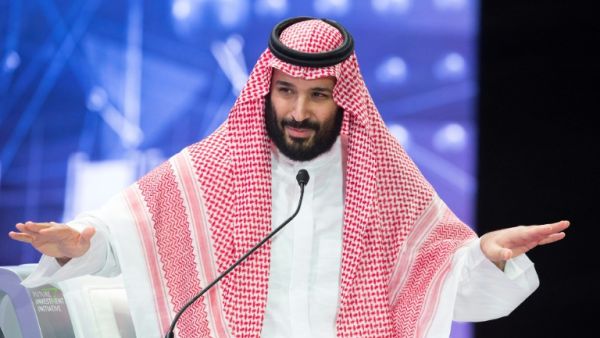 Saudi Crown Prince Mohammed bin Salman addresses the Future Investment Initiative (FII). ( Saudi Royal Palace/AFP)