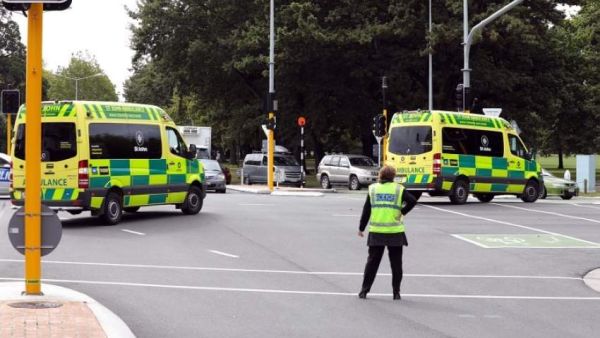 موقع الهجوم في مدينة كرايستشيرش النيوزيلندية