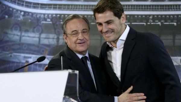 كاسياس وفلورنتينو بيريز رئيس ريال مدريد