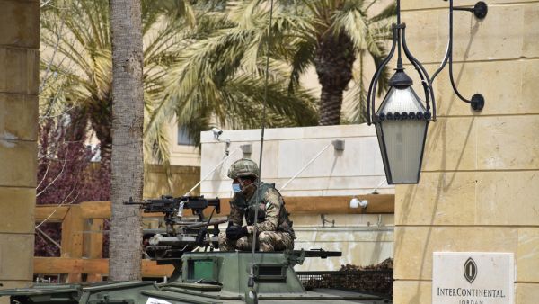 Soldiers outside a hotel in Amman, Jordan. (Shutterstock/ File Photo)