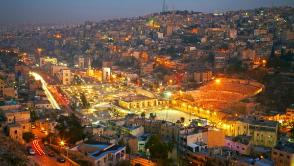 Night lights of Amman - capital of Jordan  (Shutterstock)	