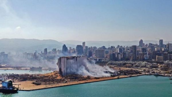 The site of the Beirut port blast. (AFP)