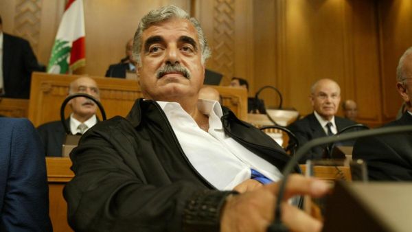 Rafik Hariri, architect of Lebanon's post war reconstruction, at a parliamentary session in Beirut, on September 3, 2004. AFP