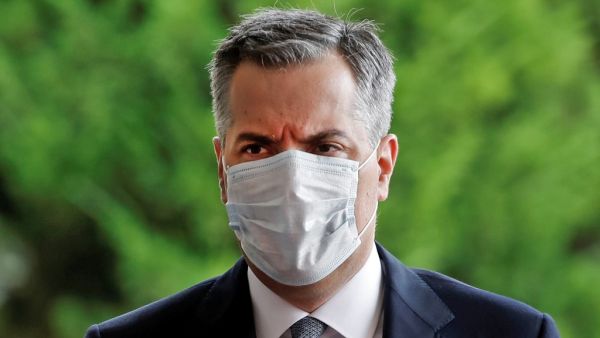 Lebanese Prime Minister Mustapha Adib, wearing a protective face masks, arrives to meet with the French President at the Presidential palace in Baabda east of the Lebanese capital Beirut on September 1, 2020. GONZALO FUENTES / POOL / AFP
