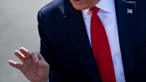 In this file photo US President Donald Trump makes a point during a press conference with US Labor Secretary Alexander Acosta early July 12, 2019 at the White House in Washington, DC. US President Donald Trump has ordered government agencies to end employee training sessions on fighting racism because they amount to "un-American propaganda," the White House said on September 4. Brendan Smialowski / AFP